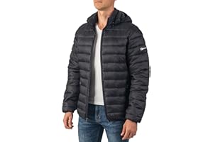 Alpine Swiss Milo Mens Hooded Puffer Jacket Down Alternative Lightweight Packable Coat