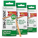 The Natural Dentist Stim-U-Dent Mint Dental Picks, Wooden Toothpicks for Food &amp; Plaque Removal, Travel-Friendly, 24 Packs of 25 (600 Picks)