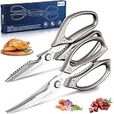 SSGP Heavy Duty Kitchen Shears Set - All Purpose Meat Scissors for Food | Sharp Japanese SK5 High-Carbon Steel, Dishwash Safe Detachable, Kitchen Scissors for Poultry Crab Leg Fishing, Cooking Gift