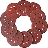 Coceca 160pcs Orbital Sandpaper Sanding Discs 5 Inches 8 Hole Hook and Loop, 20pcs Each 40 80 100 120 150 180 Grit and 10pcs 