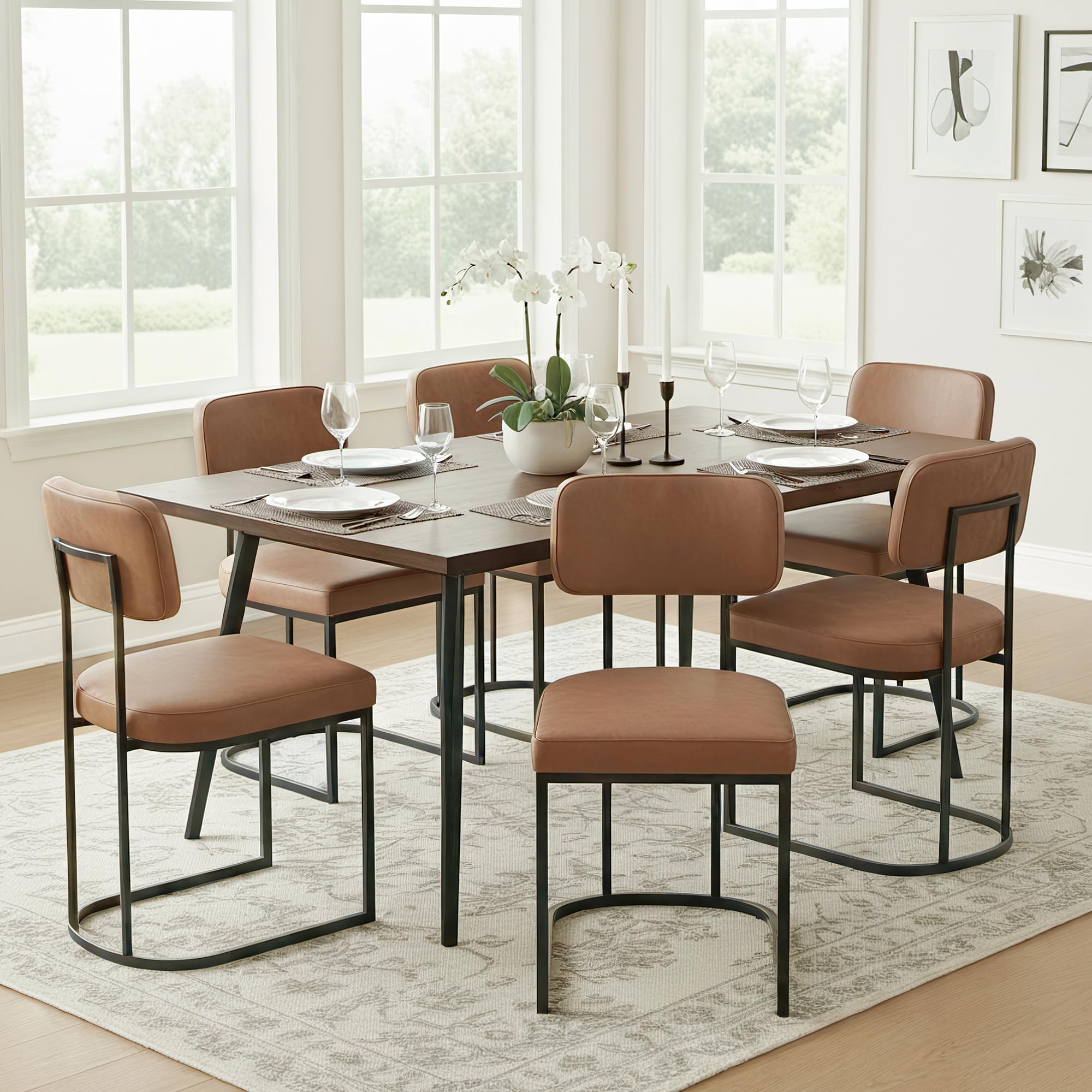 Photo 1 of ***DINING TABLE NOT INCLUDED***KISLOT Dining Chairs  Café, Brown