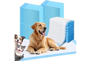 FluffyDream Super Absorbent Waterproof Dog and Puppy Pet Training Pad, Housebreaking Pet Pad,Blue (17.6"x23.6" (50PCS))