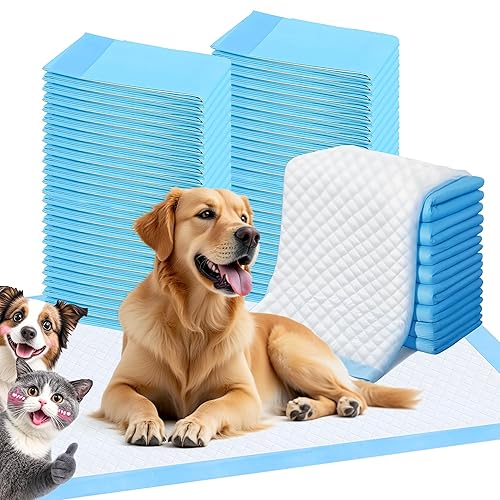 FluffyDream Super Absorbent Waterproof Dog and Puppy Pet Training Pad, Housebreaking Pet Pad,Blue (30"X36"(100PCS))