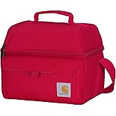 Carhartt 12 Can Two Compartment Lunch Box | Durable, Fully-Insulated Lunch Bag for Women & Men, Duck Blind Case, Large Lunchbox (Industry Red)