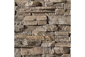 AZ Faux High-Density Polyurethane Faux Stone Wall Covering Panels for Interior and Exterior Decor | Stacked Stone Siding Panel | Sedona | 8"L x 8"H | Sample Size | Brown Earth