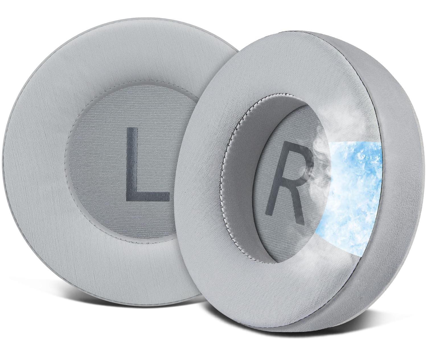 SOULWIT Cooling Gel Professional Replacement Earpads Cushions for AKG K701, K702, Q701, Q702, K601, K612, K712 Headphones, Ear Pads with Ice Silk Fabric, High-Density Foam - Grey