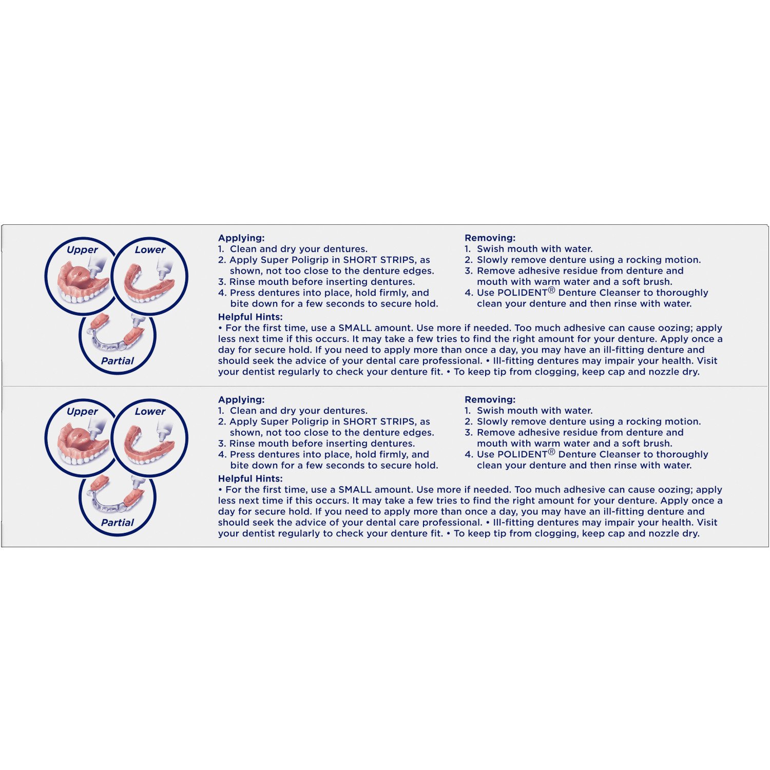 Super Poligrip Original Formula Zinc Free Denture Adhesive Cream, 2.4 ounce eBay