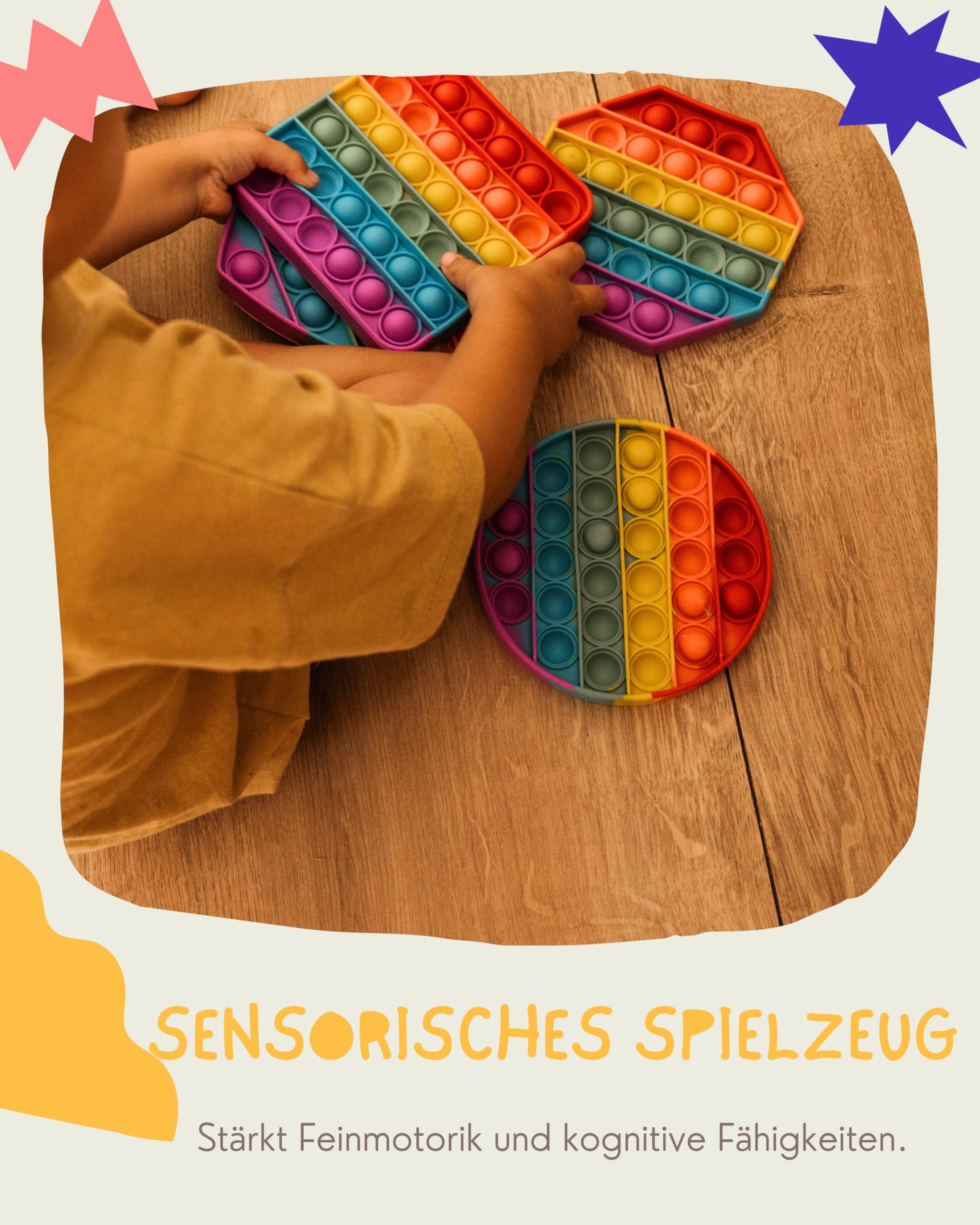 4er Set Pop It Fidget Toys – Bunte Silikon-Blister Zum Drücken Für Kinder & Erwachsene