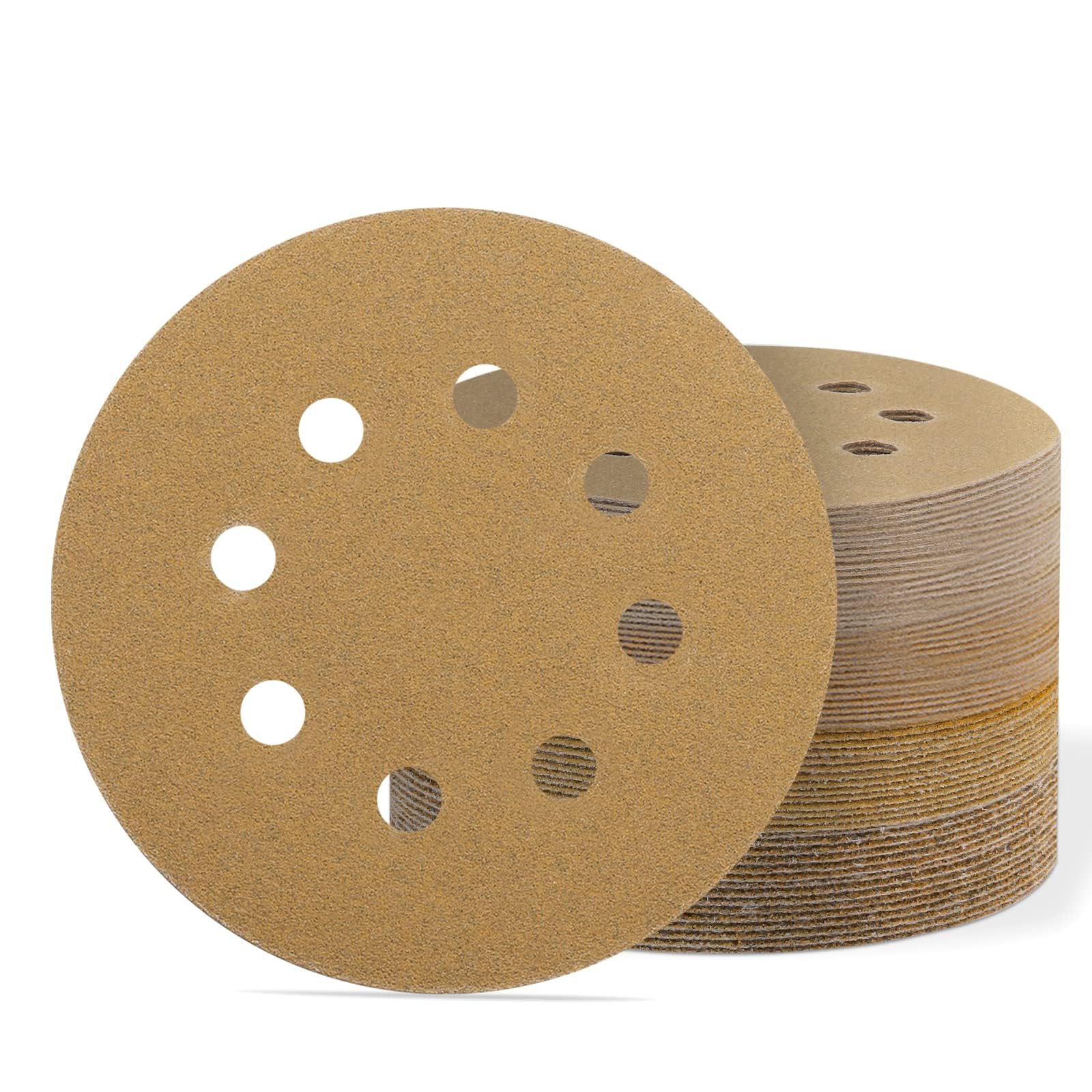 180mm Sanding Discs 40/60/80/120/180/240 Grit, 30Pcs 7Inch Hook and Loop Disc 8 Holes Sandpaper Sheet for Drywall Sander Long Neck Sander — image 1