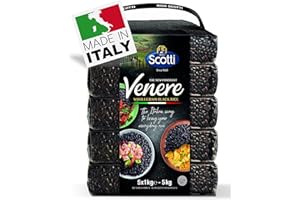 Black Rice, Venere, Product of Italy, All Natural, Non-GMO, Gluten-Free, Riso Scotti (Black Rice 11 lbs (5 x 1kg))