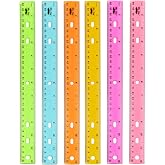 Mr. Pen- Transparent Rulers with Holes for Three-Ring Binders, 12", 6 Pack | Clear Plastic Rulers, Rulers with Inches and Centimeters, Kids Ruler for School, Home, Office