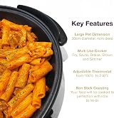 Andrew James Electric Frying Pan 30cm 1350W Non-Stick Glass Lid view 2