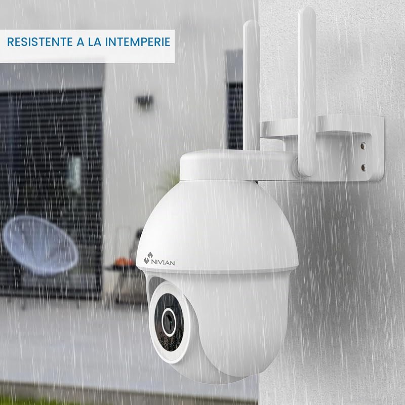 - Cámara PTZ WiFi 2.4Ghz Half4K 2560x1440, Visión Nocturna a Color, Detección de Movimiento y Humanos, Compatible con Alexa y Google Home, Control App Tuya, Imagen Super HD 2.5k — foto 6 de 8