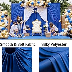 40ftx10ft Wrinkle Free Royal Blue Backdrop Curtains