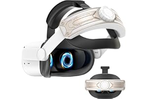 AMZDM Head Strap for Meta Quest 2 VR Headset Elite Strap Adjustable Soft Cushion Headstrap for Oculus Quest 2 Replacement Wihte & Gold