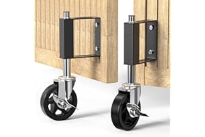 HOLKIE Heavy Duty Gate Wheels for Fences, Yards, Farms, Gate Casters with Spring Loaded, 360 Degree Swivel Max Load Capacity 220lbs