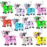 20 Packs Bulk Cow Mini Pop Keychain fidgets Bubble hoilday Summer Party Favors Classroom Students Teacher Prizes
