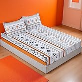 MAG 3PCS Colorful Boho Bed Sheet Full Size,Burnt Orange Sheets Printed,Boho Bedding Full,1 Fitted Sheet with 2 Pillowcases,14 Inches Deep