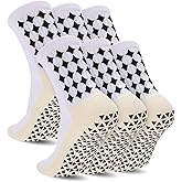 Regilt 3/6 Pairs Grip Soccer Socks Men Women Non-slip Sports Socks for Basketball Football Athletic