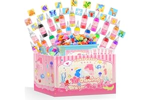 santreetoy Magic Gel Water Elf Toy Kit, 20 Bottles 18 3D Molds Fairy Aqua Gel Kits with Kids Fishing Pole, Glowing Squishies Maker Making Kit with Bottle, Sensory Toys Birthday Gifts for Ages 6+