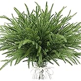 VICAMB 50PCS Christmas Norfolk Pine Branches,14.9 inch Artificial Norfolk Pine Stems,Faux Greenery Pine Needles Branches Xmax Norfolk Pine Picks for DIY Garland Wreath and Home Garden Decoration