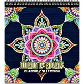 FUNLAVIE Adult Coloring Book - Classic Mandala Designs, Spiral Bound | Stress Relief and Mindfulness Coloring with Classic Mandala Patterns, Relaxing Designs for Teens, Women, and Creative Art