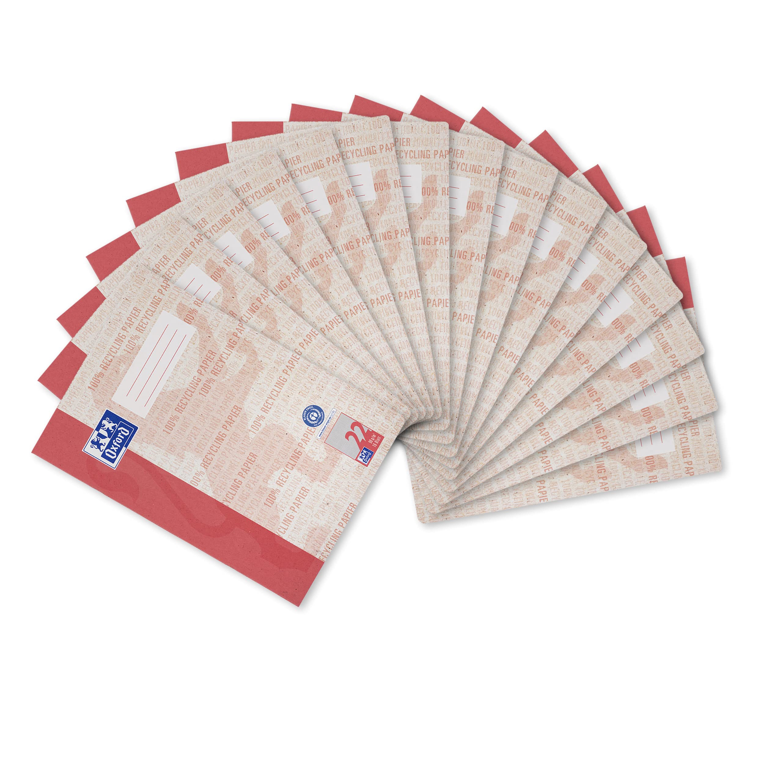 Oxford A4 Recycled Exercise Book 16 Sheets Line Style 22 Squared Pack of 15