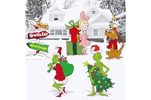 SARYBEI Christmas Yard Signs Outdoor Decorations - 5 PCS Xmas Stakes Outside Decor - Christmas Holiday Party Decorative Cardboard Cutout for Yard Home Lawn Patio Garden ﻿