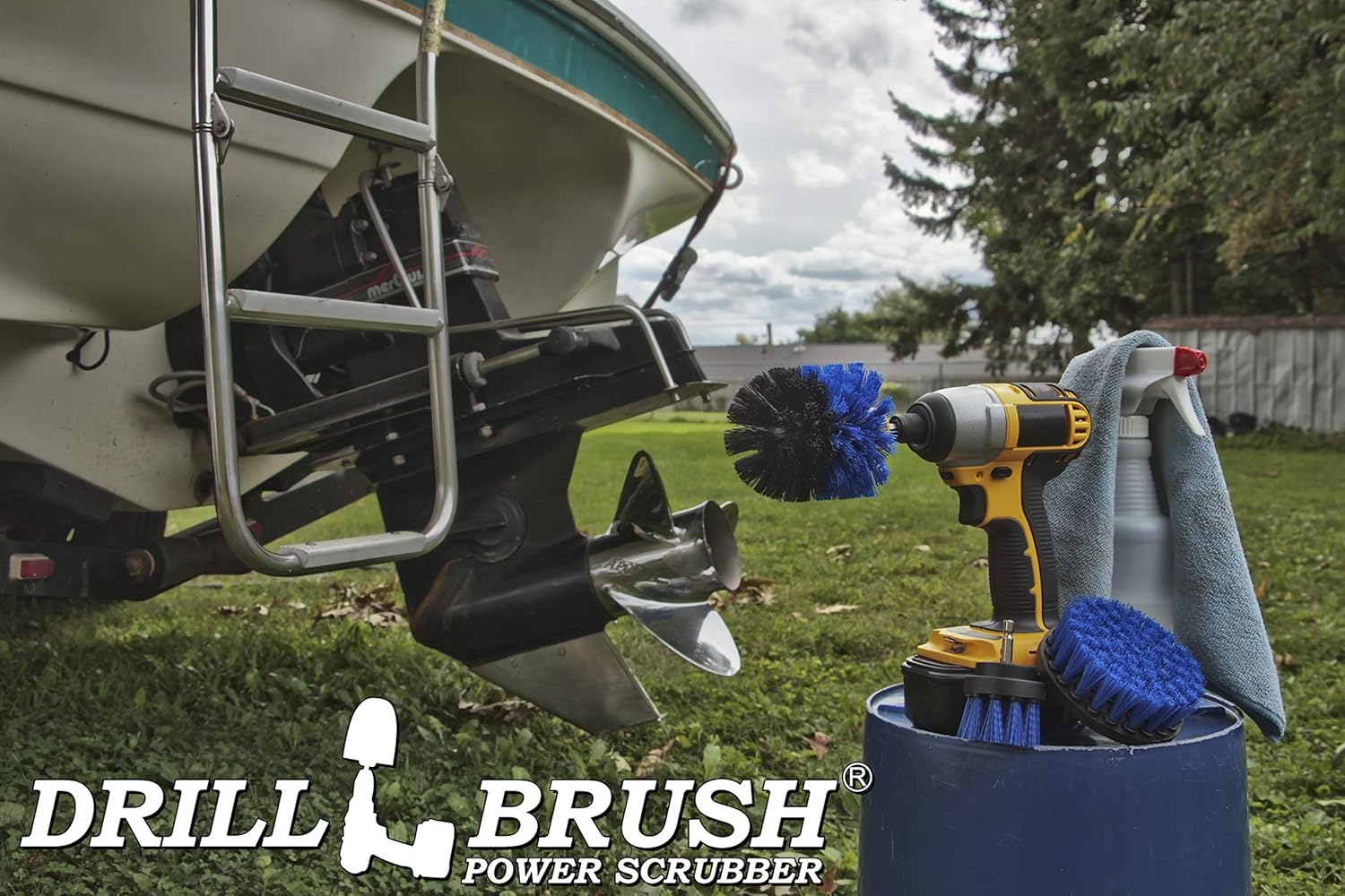 Drill Brush Power Scrubber by Useful Products Drill Brush Boat Accessories – Kayak Cleaning Kit – Boat Drill Brush Set - Marine Scrub Brush Attachment for Drill - Rotary Cleaning Brushes for Boats: Kitchen & Dining