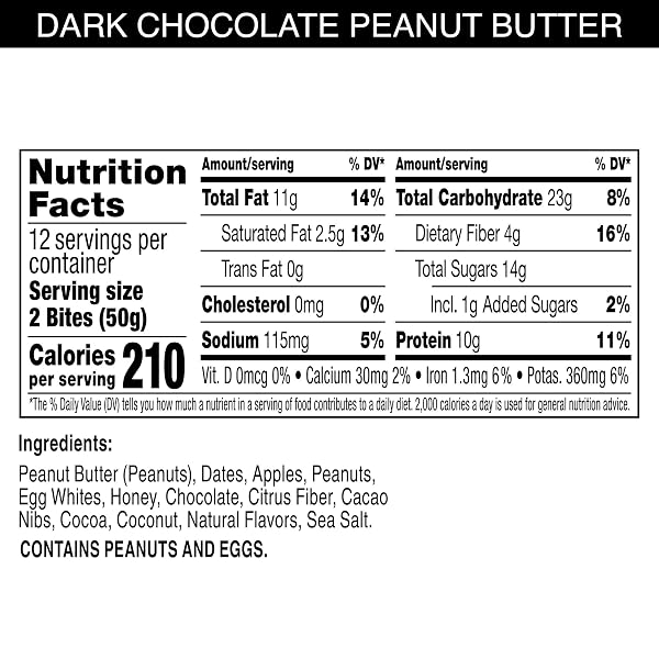 RXBAR PROTEIN ENERGY BITES, GLUTEN FREE PROTEIN BALLS, DARK CHOCOLATE PEANUT BUTTER, 21.1OZ BOX (24 BITES)