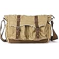 GOOTIUM Canvas Messenger Bag - Vintage Shoulder Bag Frayed Style Boho Purse