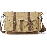 Gootium Canvas Messenger Bag - Vintage Shoulder Bag Frayed Style Boho Satchel