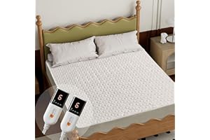 Gotcozy Heated Mattress Pad King Size Dual Control - Electric Mattress Pad Fit up to 15‘’ with 6 Heat Setting & 10 Hour Auto 