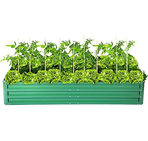 Zizin Metal Raised Garden Bed Outdoor Large Square Planter Box For Vegetables Flower Bed Kit 68 W X 35 4 L Amazon Sg Home