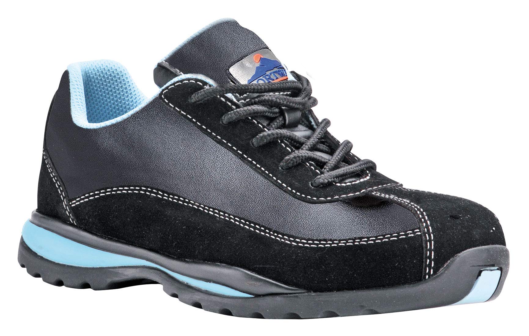 Portwest Steelite Women's Safety Trainer S1P HRO, Size: 4One Size, Colour: Black, FW39BKR40