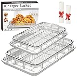 Air Fryer Basket for Oven, 2 Set Air Fryer Pan and