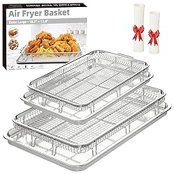 Air Fryer Basket for Oven, 2 Set Air Fryer Pan and