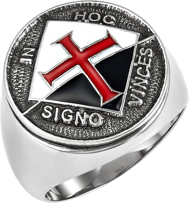 MasonicMan Men's Stainless Steel Knights Templar Cross in