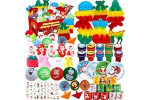 KAISBRO 66 Pcs Christmas Party Favors for Kids, Pop Fidget it Toys, Goodie Bag Stuffers, Treasure Box Toys, Classroom Prizes, Goody Bags, Christmas Stocking Stuffers for Kids