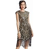 BABEYOND Women's Flapper Dresses 1920s Beaded Fringed Great Gatsby Dress