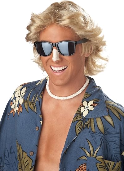 California Costumes Men S 70 S Feathered Hair Wig Blonde One