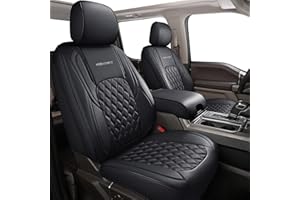 Huidasource Silverado Front Rear Leather Seat Covers Full Coverage Fit for Chevy Silverado GMC Sierra Pickup 1500 2007-2013&2019-2024, 2500HD 3500HD 2020-2024 Crew Double Extended Cab(Full Set/Black)