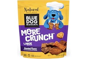 Blue Dog Bakery More Crunch Large Assorted Flavors, Dog Biscuits, Healthy Treats, All Natural, Bacon, Chicken, Cheese, Peanut, 43.2 oz (Pack of 1)