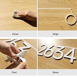 Adhesive House Numbers - White Address Numbers for