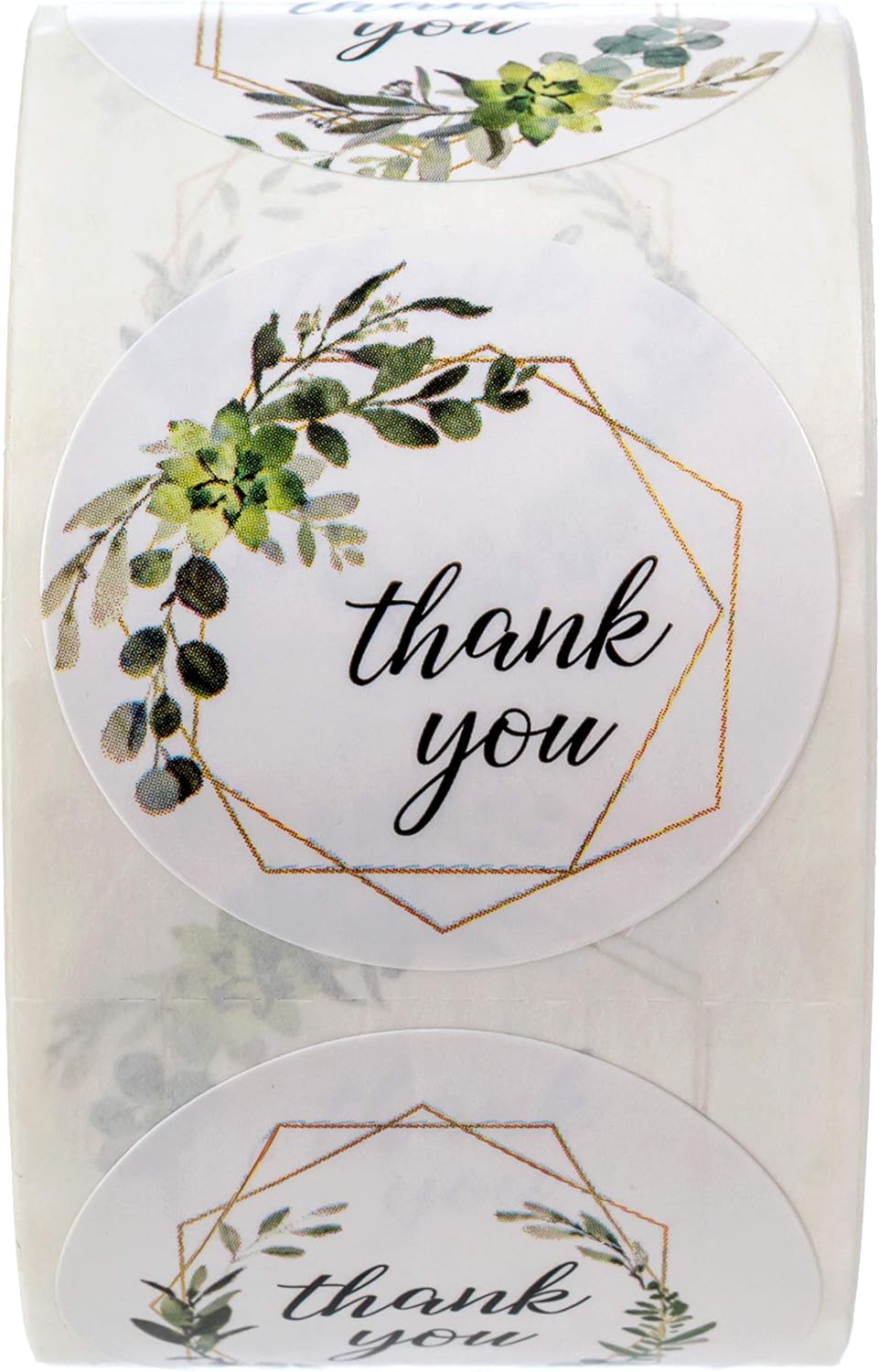 Greenery Frames Thank You Stickers / 4 Alternating Designs / 500 1.5" Boho Thank You Stickers : Office Products