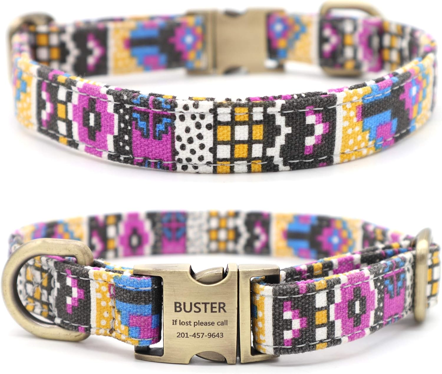 monogrammed dog collars nylon