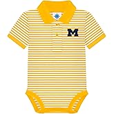 Creative Knitwear College Baby Striped Polo Bodysuit - Team Logo, Multiple Colors, for Boys & Girls (0-12 Months)