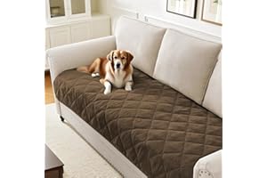PrinceDeco Chenille Dog Bed Cover Thick Soft Pet Couch Cover for 3 Cushion Couch Anti Slip Fluffy Quilted Sofa Cover Washable