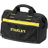 STANLEY 12in Heavy-Duty Multi-Pocket Storage Tool Bag, 1-93-330 | Cushioned Base, 8x Interior Pockets, 2x Exterior Mesh Pockets, Padded Carry Handles, 15kg Load Capacity, 8L Volume