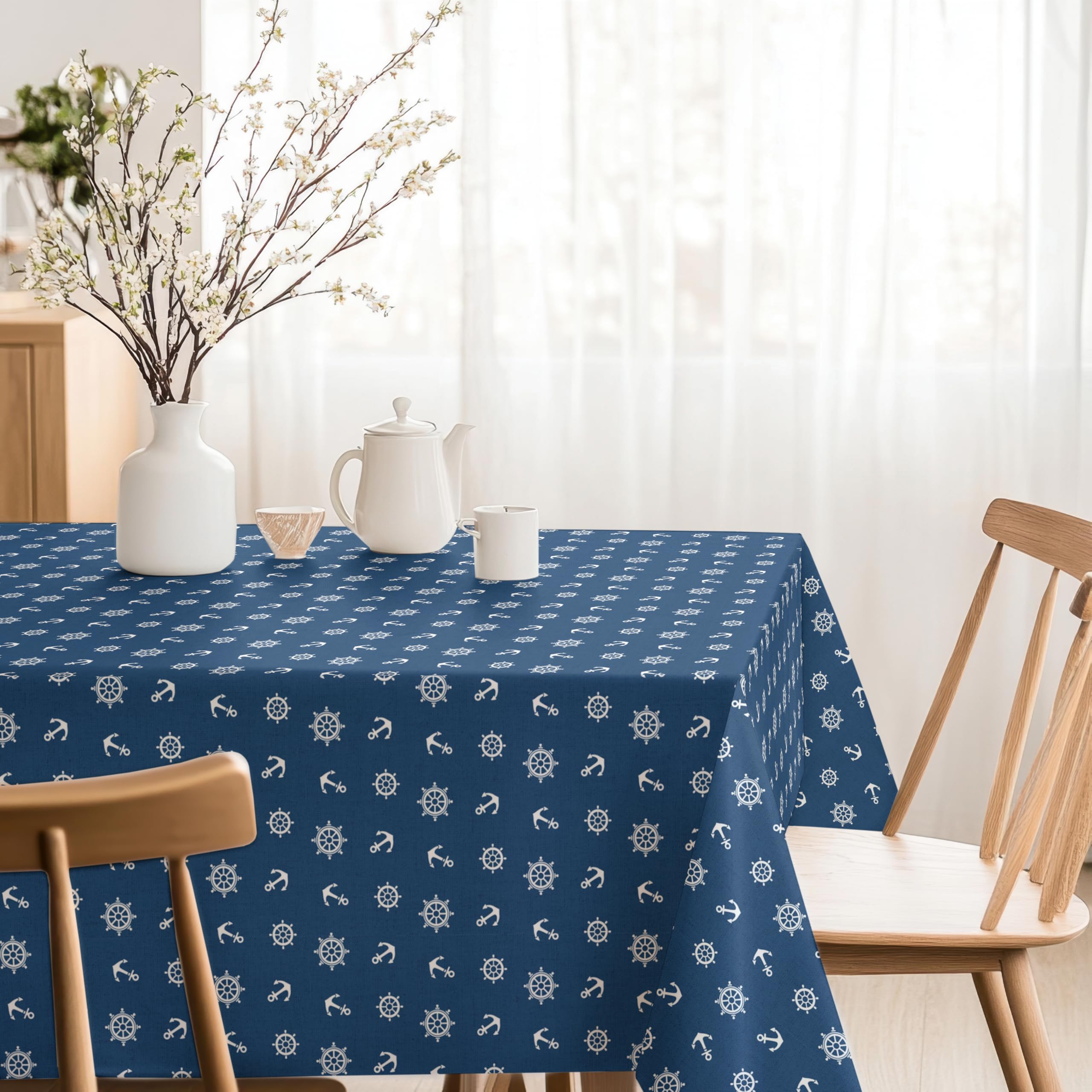 Martina Home Ancora Blue Resin Tablecloth, 240 x 140 cm